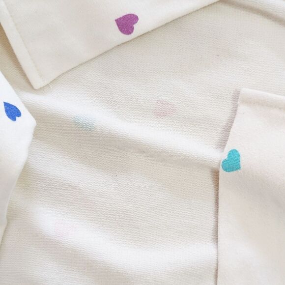 WILDFOX Hearts Slouchy Cozy Luxe Stretch Lounge Shirt in Oatmeal sz XXL - Picture 9 of 12